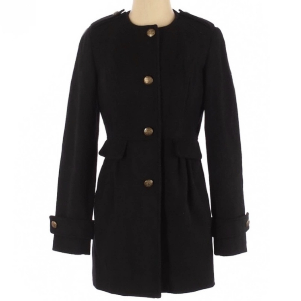 Victoria's Secret Black Wool Blend Dress Coat, Size 0